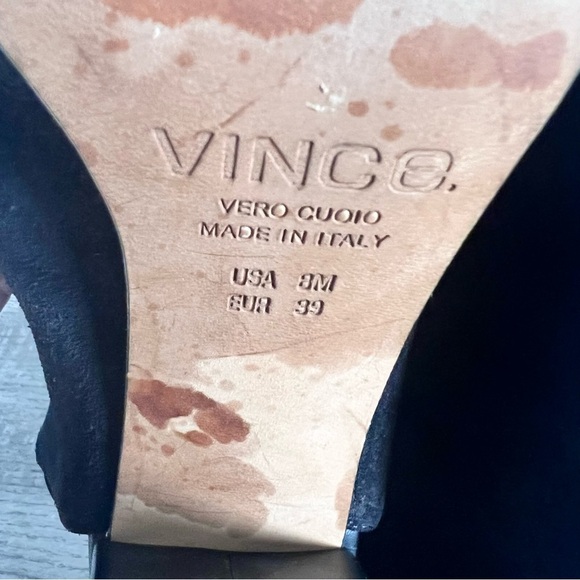 VINCE Peep Toe Heeled Boots Size 8 - Picture 7 of 7